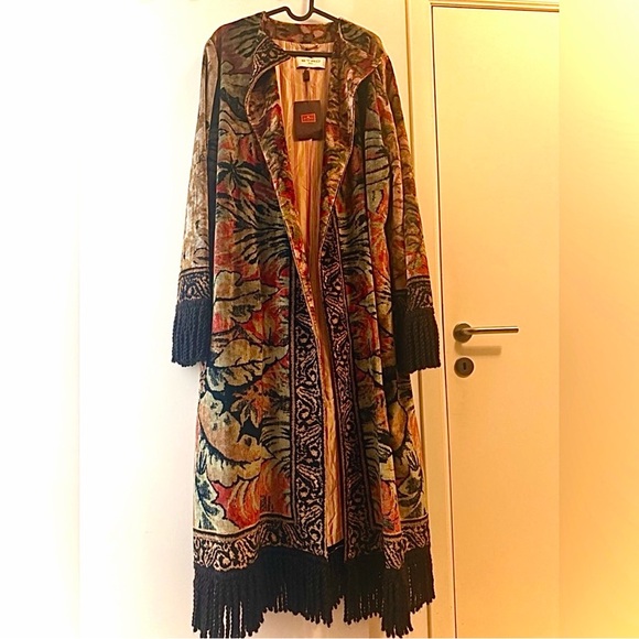 Etro Multicolor Floral Cape coat with Fringe - Picture 10 of 13
